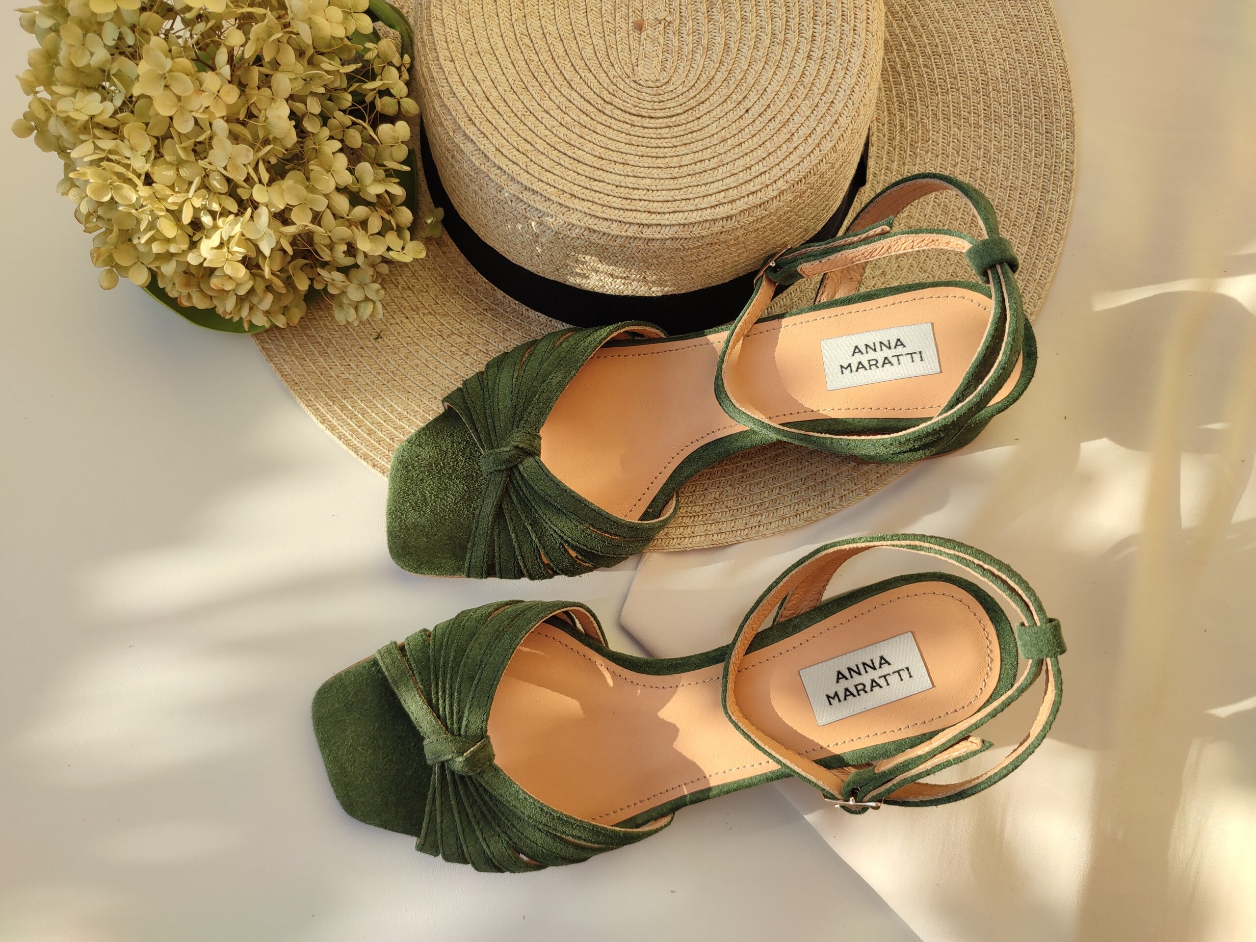 MELA | green suede leather