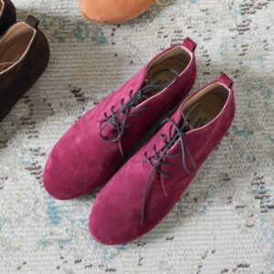 FIONA - burgundy suede leather