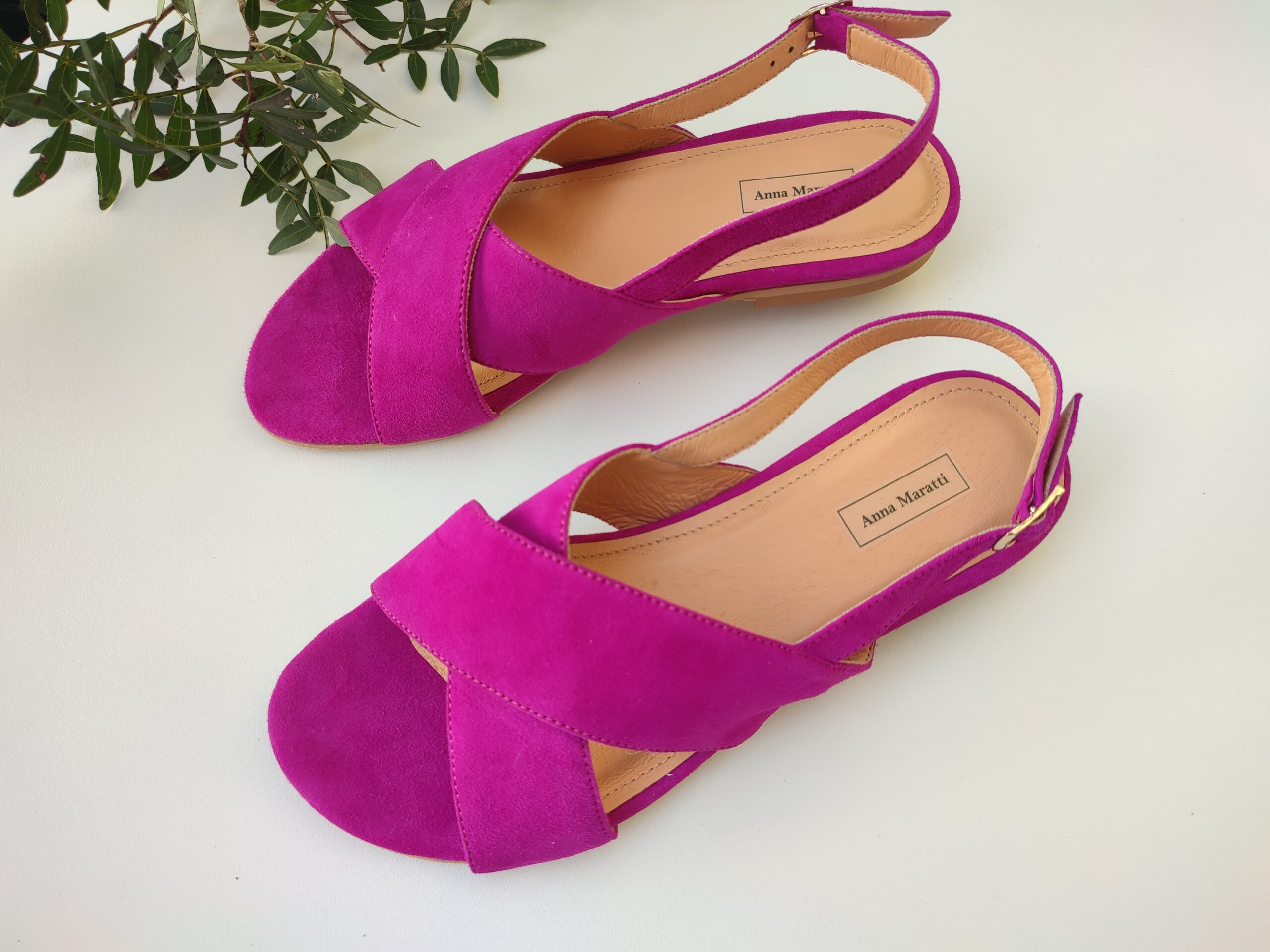 ALMI | fuhsia suede leather